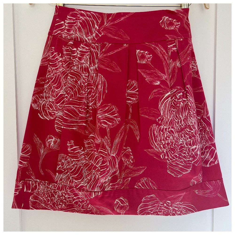 Anthropologie Leifsdottir Structured Pink and White Skirt